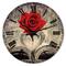 Designart 'Red Rose Inside The Book Modern Wall Clock